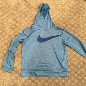 Nike blue hooded long sleeve shirt size 6-7